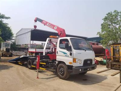 Xe cứu hộ giao thông Hyundai 110XL gắn cẩu Unic 3 tấn 4 đoạn URV 344