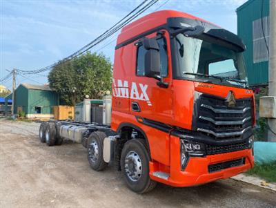 XE HOWO MAX 4 CHÂN  NÂNG ĐẦU CHỞ MÁY CÔNG TRÌNH MỚI NHẤT